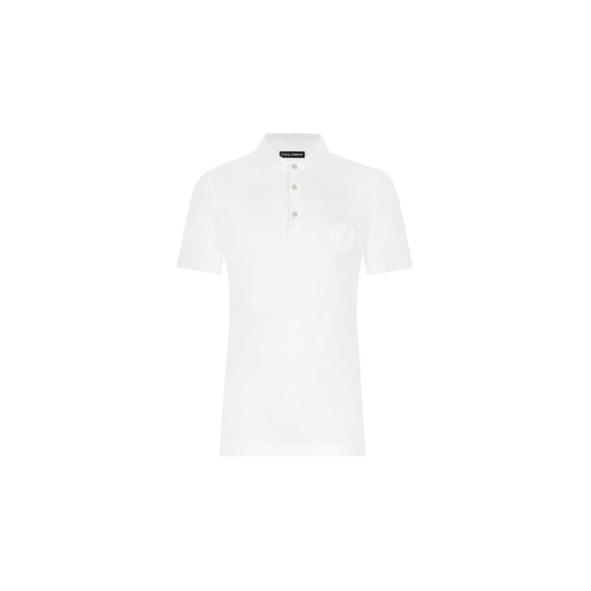 Cotton polo-shirt with DG logo embroidery