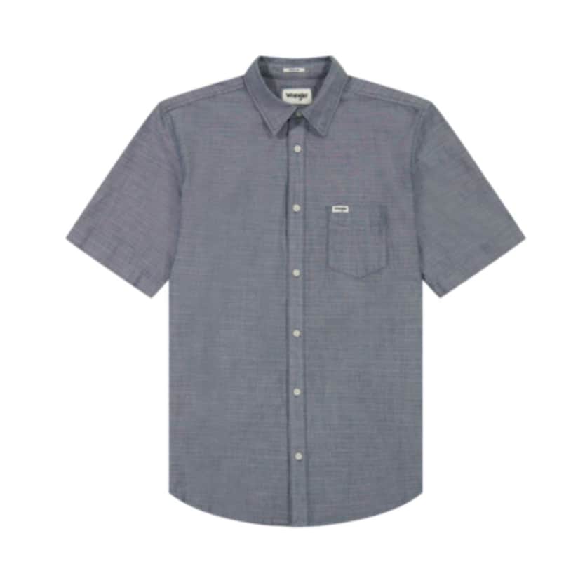 Image of a short sleeved gray Wrangler jacket