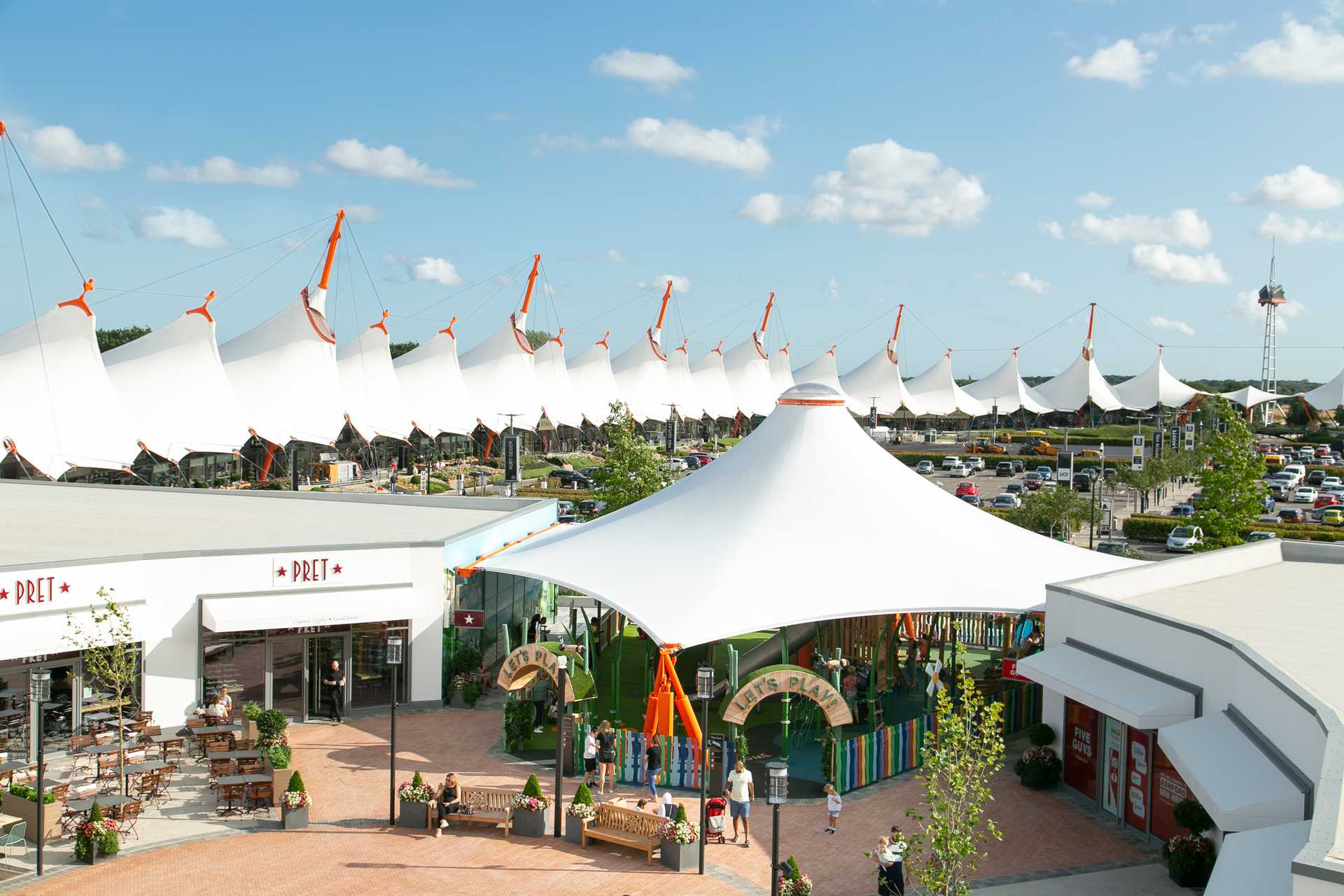 Birdseye view food piazza