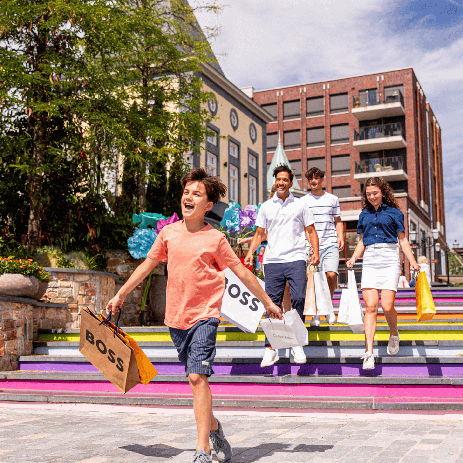 Happy family shopping