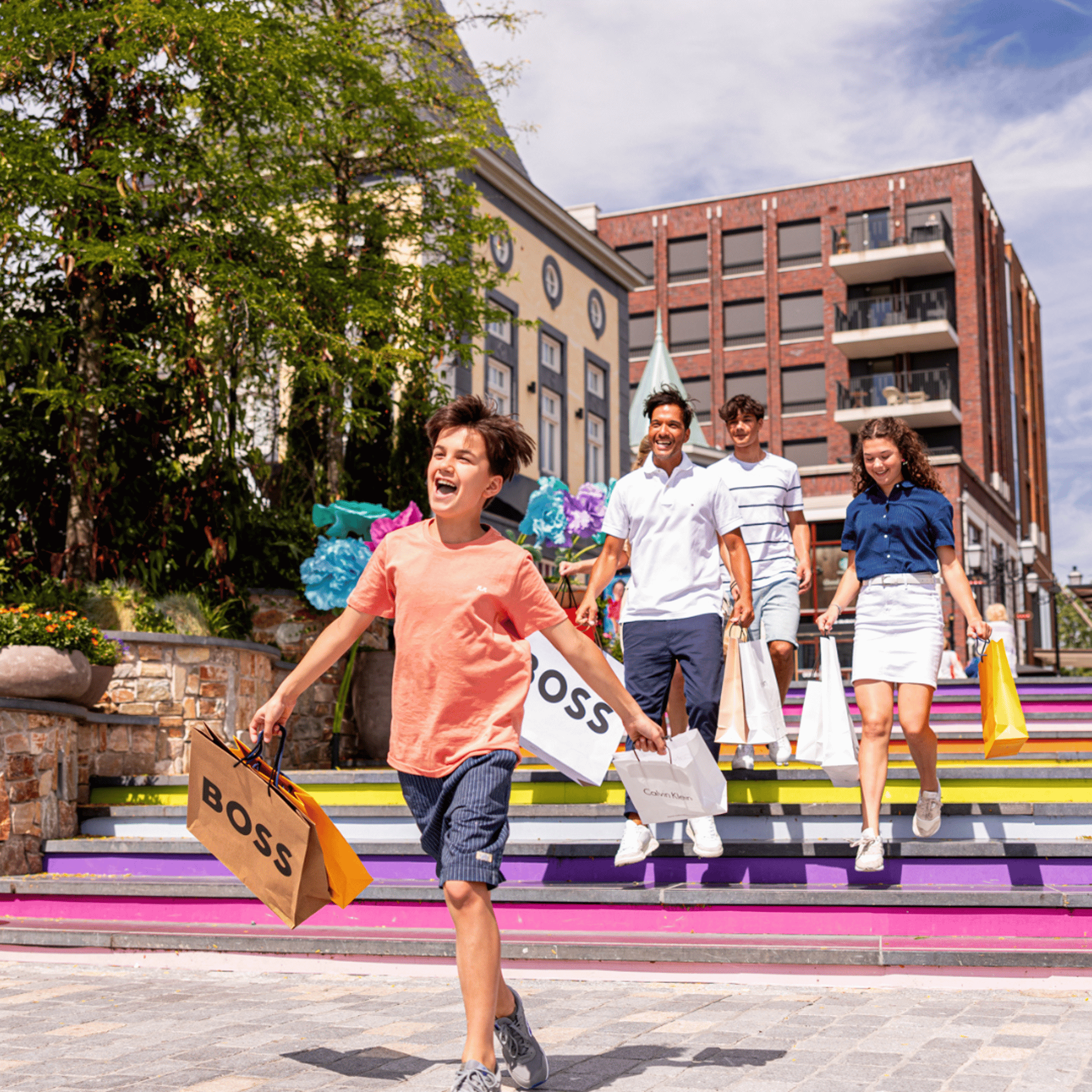 Happy family shopping