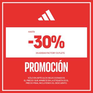 Hasta 30% de descuento sobre precios outlet en artículos seleccionados.