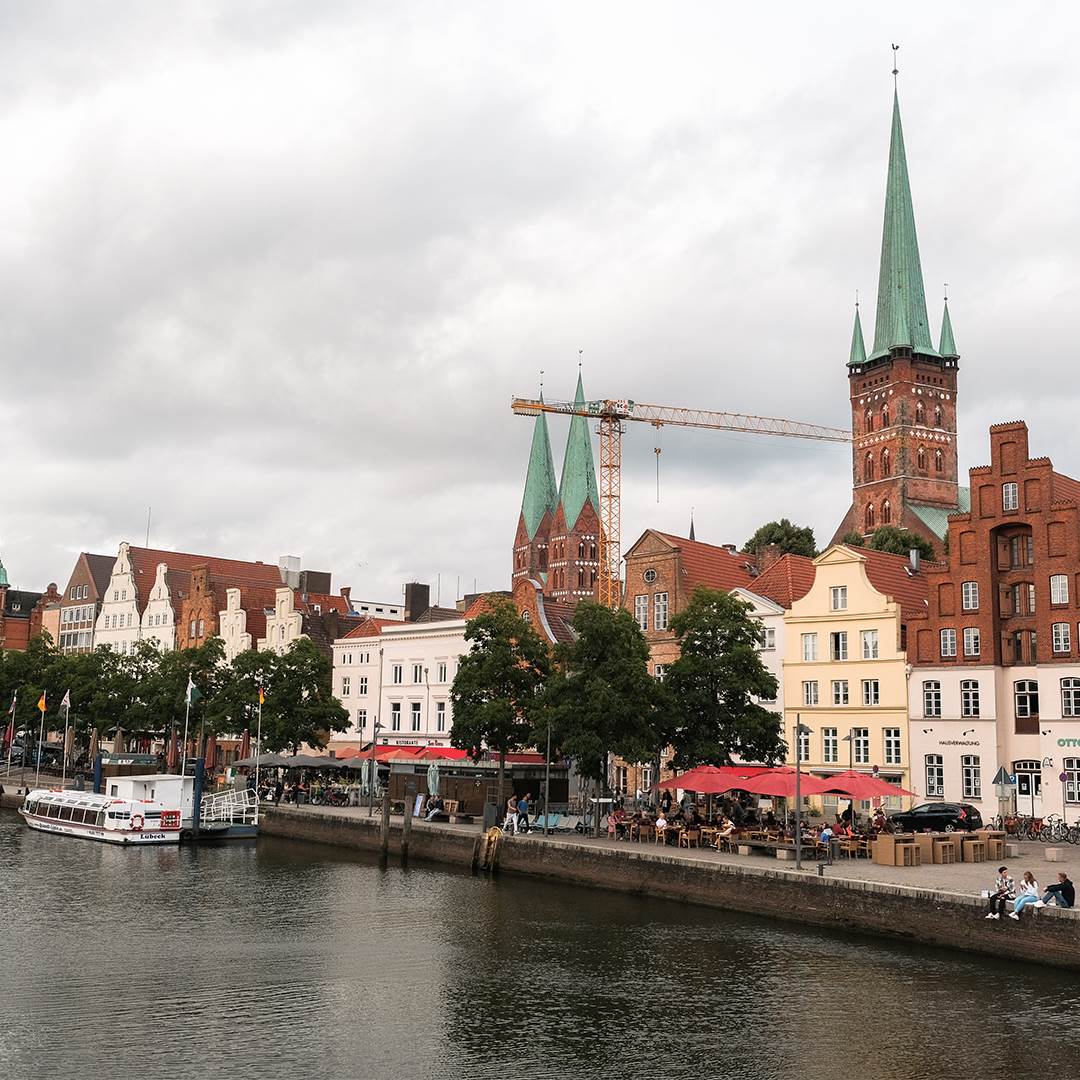 Peoples' favourite past time in Lübeck - enjoying the waterfront