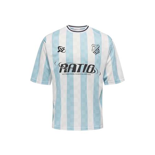 Heren shirt in lichtblauw/wit